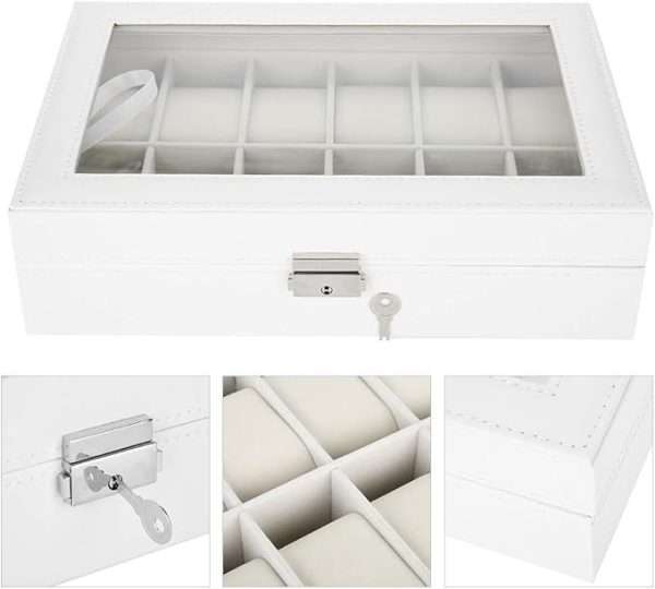 Watch Storage Box,12 Grids PU Leather - Image 5